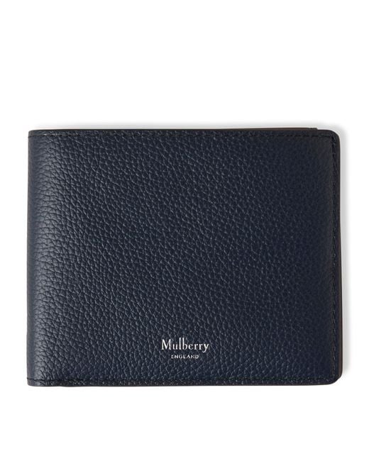 Mulberry Blue Leather Heritage Bifold Wallet for men