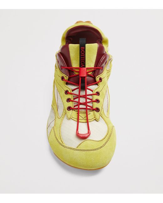 Bottega Veneta Yellow Suede-Trim Sneakers for men