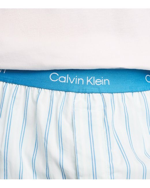 Calvin Klein White Cotton T-Shirt And Shorts Pyjama Set for men