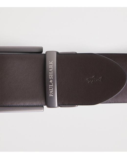 Paul & Shark Blue Leather Reversible Belt for men
