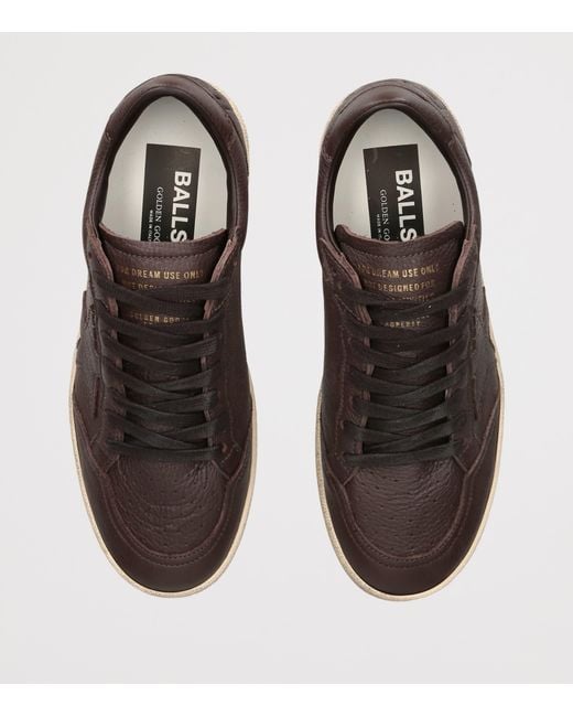 Golden Goose Deluxe Brand Brown Leather Ball Star Sneakers