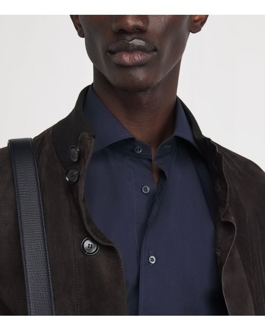 Corneliani Blue Cotton Formal Shirt for men