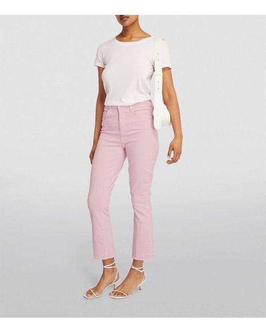 L'Agence Pink Cropped Mira Bootcut Jeans