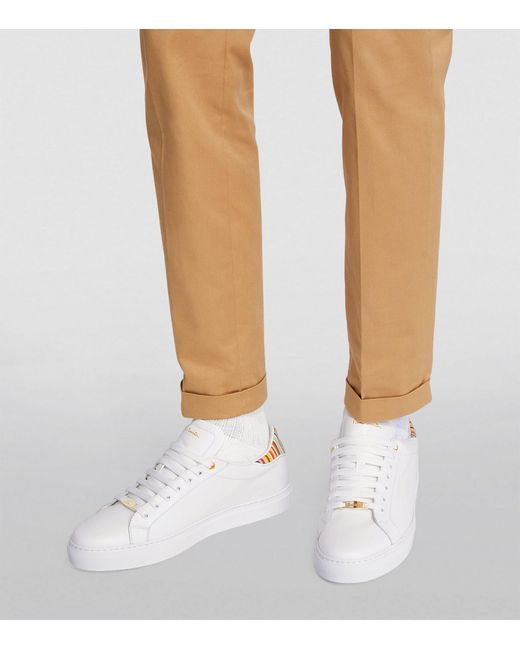 Paul Smith White Leather Signature Stripe Beck Sneakers for men