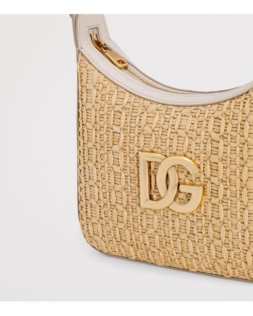 Dolce & Gabbana Metallic Raffia Shoulder Bag