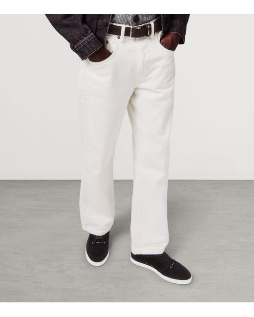 Christian Louboutin Black Chambelisneak Crosta Calf Leather Sneakers for men