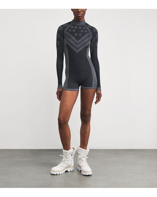 Skims Black First Layers Half-Zip Playsuit