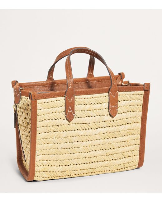 Anya Hindmarch Extra Small Raffia Pocket Tote Bag in Metallic Lyst UK