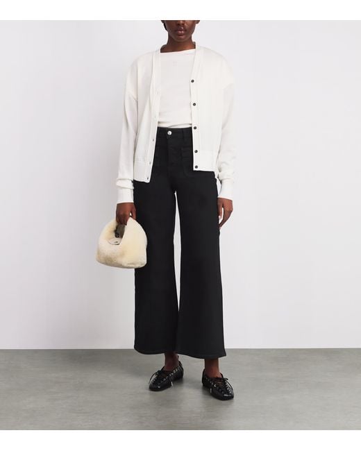 Maje Black High-Rise Straight Jeans