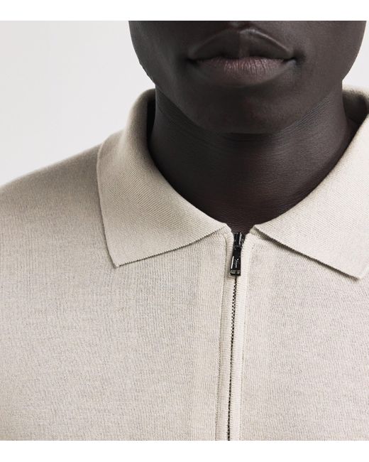 FIORONI CASHMERE White Cotton-Cashmere Polo Sweater for men