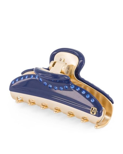 Alexandre De Paris Blue Plated Claw Hair Clip