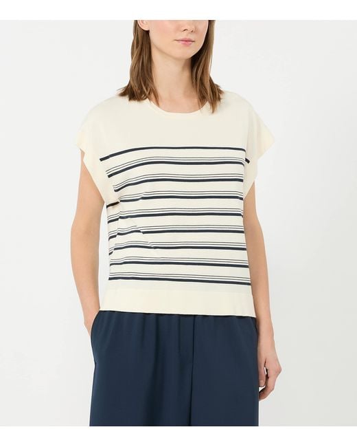Weekend by Maxmara White Relaxed Stripe T-Shirt
