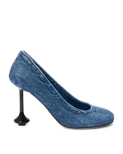Loewe Blue Denim Toy Pumps 90