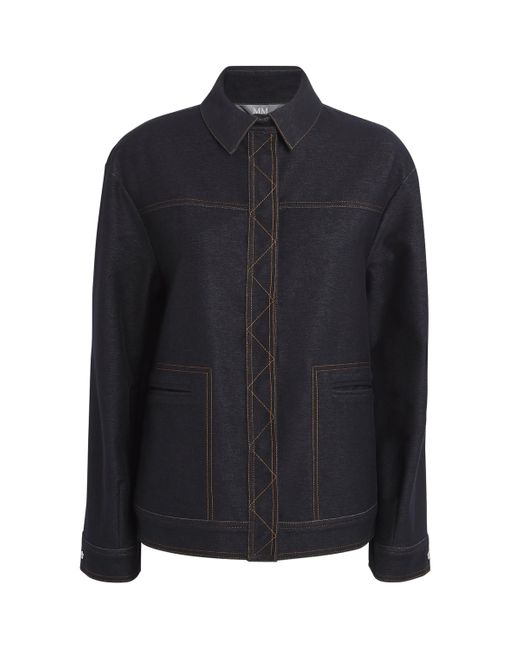 Max Mara Blue Zigzag-Stitched Denim Jacket