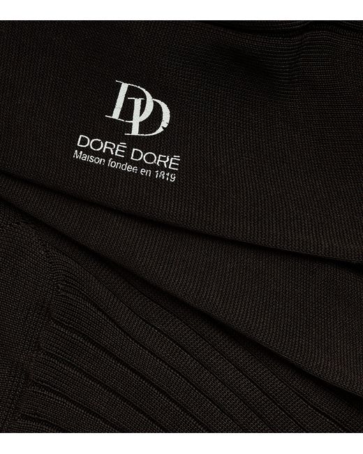Doré Doré Black Mercerised Cotton Ribbed Gentleman Socks for men
