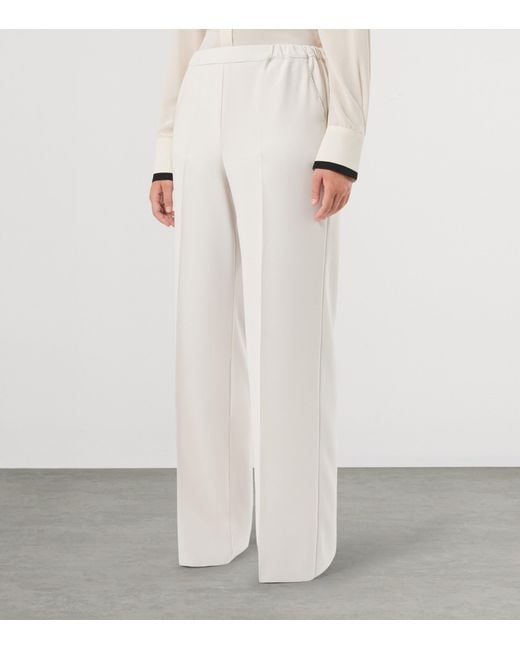 Marina Rinaldi White Wide-Leg Tailored Trousers