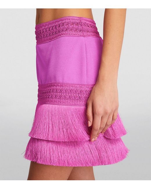 PATBO Pink X Harrods Fringe-trim Mini Skirt