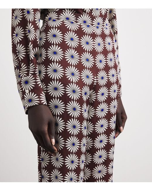 Sandro Brown Floral Print Flared Trousers
