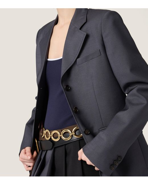 Miu Miu Black Mohair-Blend Single-Breasted Blazer