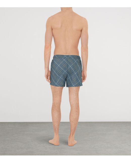 Burberry Blue Check Swim Shorts for men