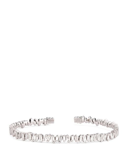 Suzanne Kalan White And Diamond Classic Bangle