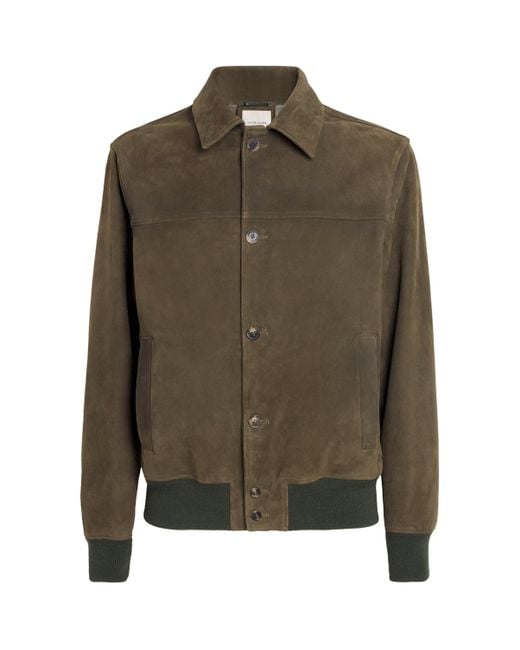 Jacob Cohen Green Suede Trucker Jacket for men