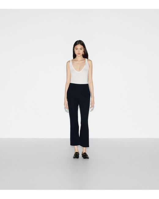 Gucci Blue Cotton Jersey Pleated Trousers