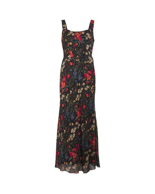 Polo Ralph Lauren Black Floral Corseted Maxi Dress