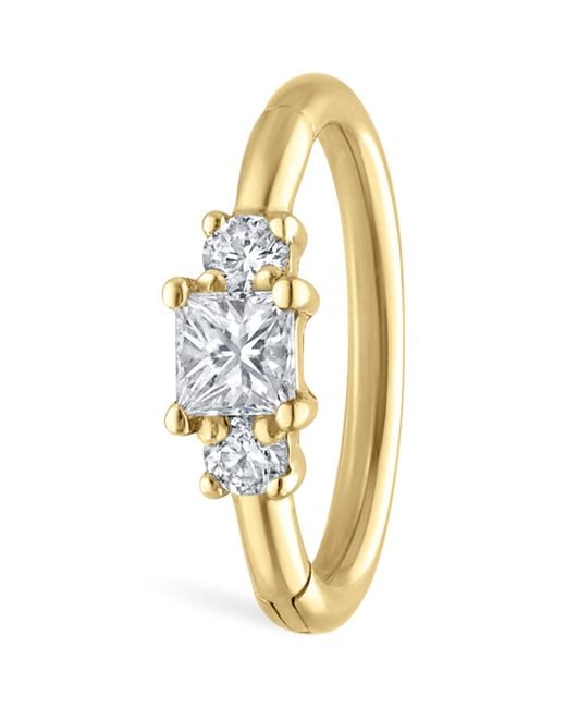 Maria Tash Metallic Diamond Princess Single Hoop Earring