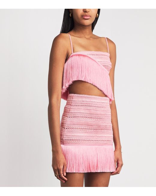 PATBO Pink Fringed Bra Top