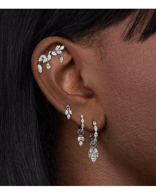 Maria Tash White Floating Diamond Plume Charm