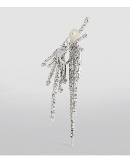 YEPREM Gray And Diamond Inside-Out Earrings