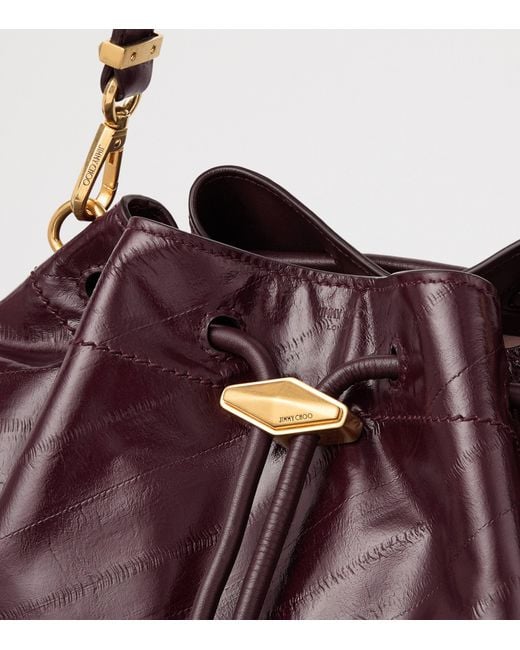 Jimmy Choo Purple Leather Bon Bon Shoulder Bag
