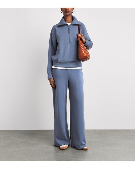 Spanx Blue Airessentials Half-Zip Sweater