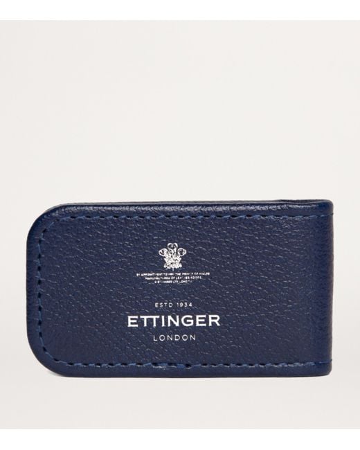 Ettinger Blue Leather Capra Money Clip