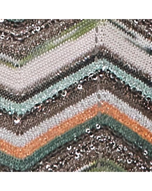 Missoni Gray Zigzag Metallic Longline Cardigan