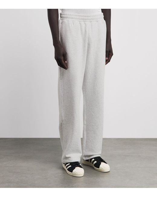 Cole Buxton Gray Cotton Uncuffed Sweatpants for men