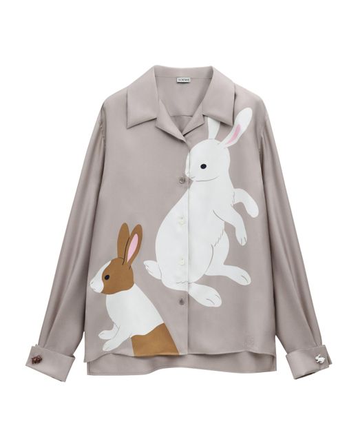 Loewe Gray X Suna Fujita Silk Rabbit Shirt