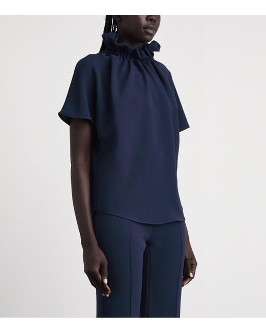 Edeline Lee Blue Ruff Blouse