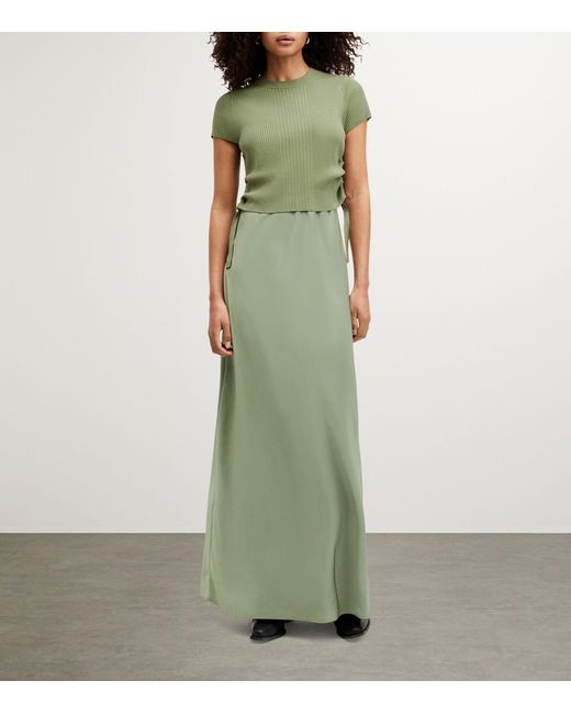 AllSaints Green Hayes 2-in-1 Maxi Dress