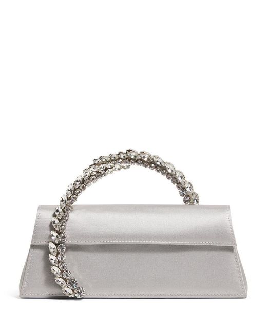 L'ALINGI Metallic Rhinestone-Spiral Handle Clutch Bag