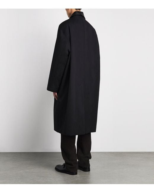 Studio Nicholson Black Revere Oversized Trench Coat for men