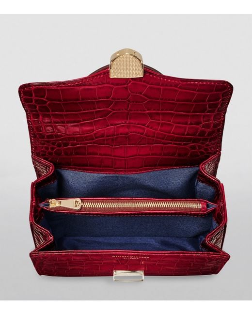 Aspinal Red Midi Mayfair Top-Handle Bag