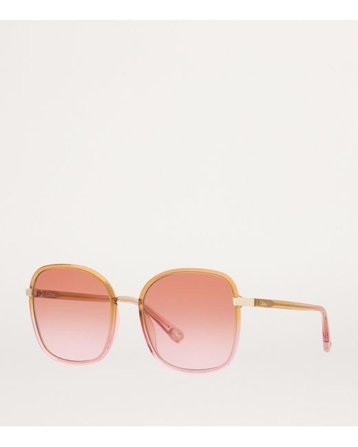 Chloé Pink Oversized Square Sunglasses