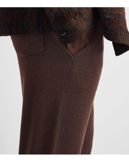 Allude Brown Virgin Wool-Cashmere Sweatpants for men