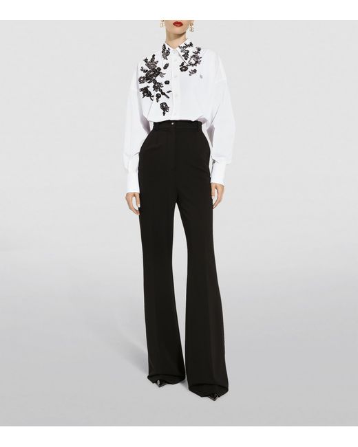 Dolce & Gabbana White Shirt With Floral Pattern