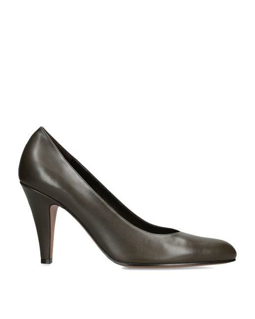 The Row Brown Ornella Leather Pumps 90