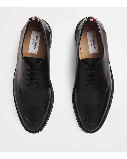 Thom Browne Black Leather Commmando Derby Shoes for men