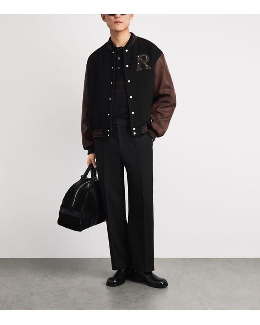 Represent Black Wool-Blend Bomber Jacket for men