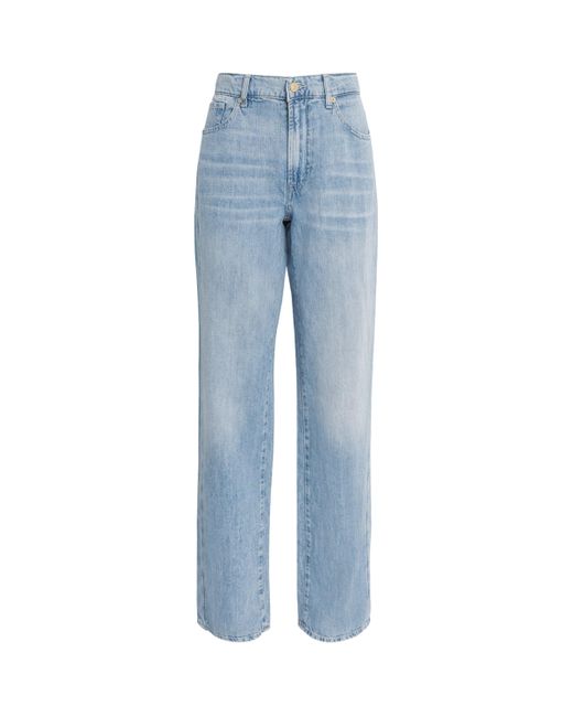 7 For All Mankind Blue Tess Straight Jeans